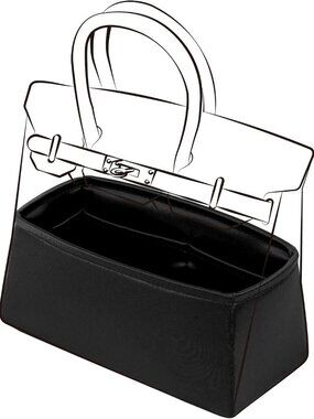 Silk Purse Organizer Insert for Handbags - Perfect for Birkin Bag, Black